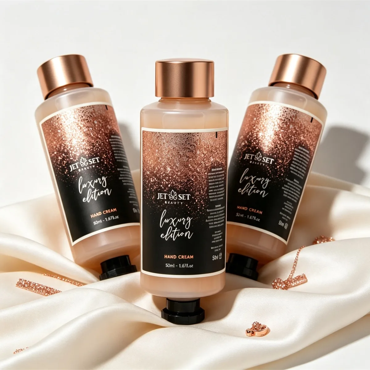 Luxury hand cream bottle labels