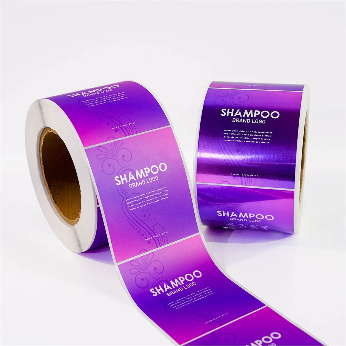 Purple shampoo label rolls
